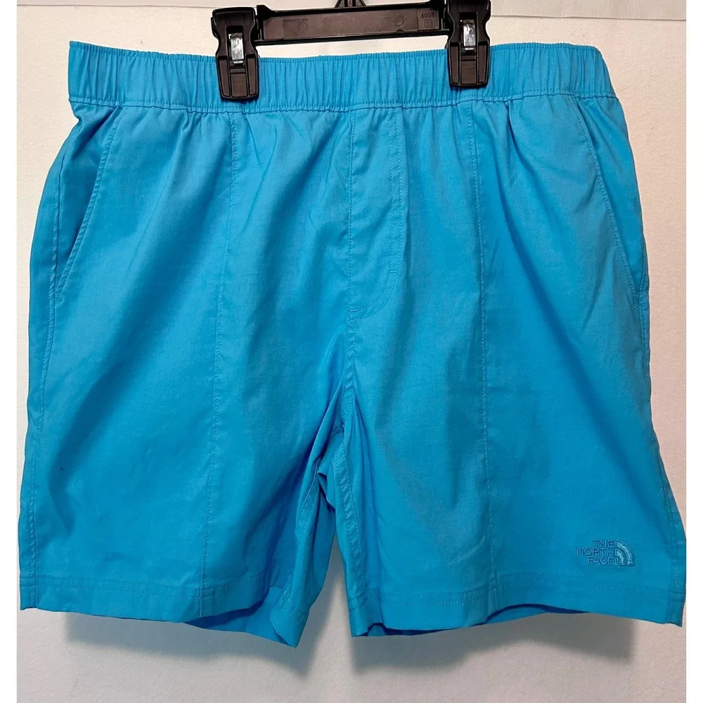 The North Face Mens Class V Water Shorts Blue Elastic Waist Inseam 5 Medium